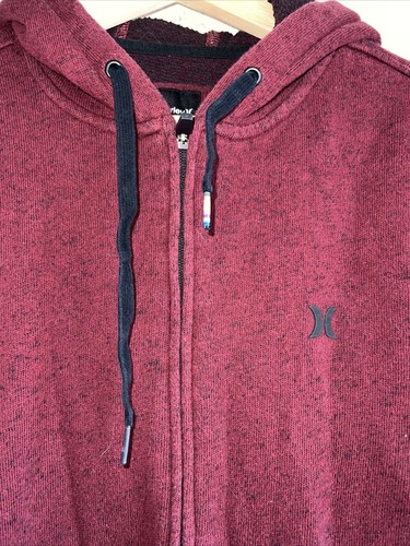 Hurley Men's Hoodie Size Small Maroon Red Full Zip EUC - Picture 2 of 5