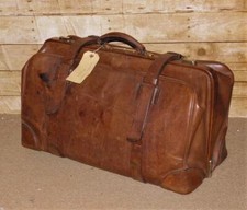 Antique Gentlemen's Large Leather Document Gladstone Bag RGW Boer Roberts BRECON