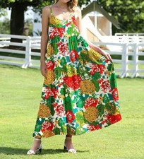 Summer Beach Maxi Dress Womens Casual Loose Bohemian Pockets Spaghetti Strap S