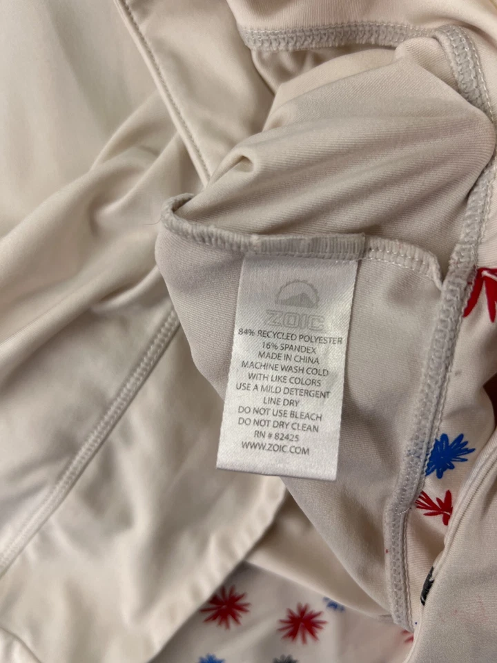 Jersey de ciclismo ZOIC para mujer grande blanco roto 1/4 cremallera mezcla de poliéster bolsillos ventilados Foto 4 de 4