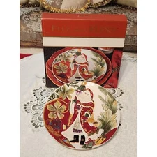 Fitz and Floyd Regal Holiday Santa Accent Plate New in Box Discontinued 