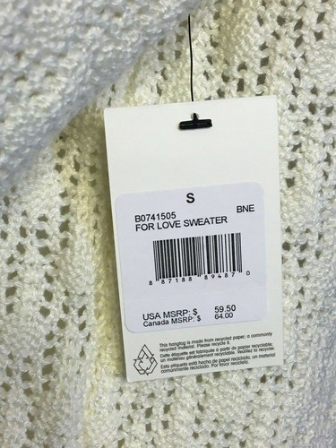 NEW VOLCOM FOR LOVE POINTELLE PULLOVER SWEATER FALL BOHO S $60 - Picture 6 of 6