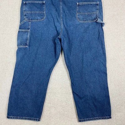 Carhartt Bib Overalls Loose Fit Men's 48x28 Blue Denim 104672 DST