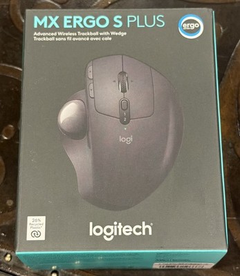 Logitech MX Ergo S Plus Wireless Trackball Gaming Mouse in Black 910-007247 NEW