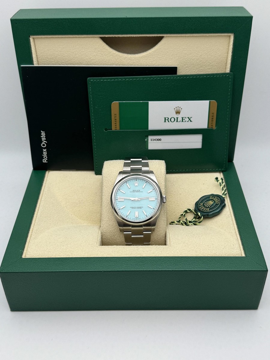 Rolex Oyster Perpetual 114300 39mm Custom Turquoise Dial Box