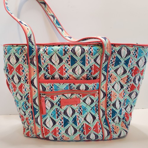 Vera Bradley "Go Fish" Tote Coral And Blue Color - Picture 4 of 7