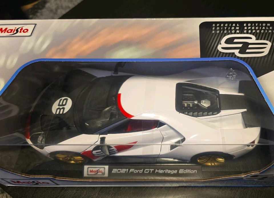 MAISTO FORD GT Super Car EDICIÓN PATRIMONIO ESCALA 1:18 Nuevo Precintado Impresionante Modelo Foto 4 de 4