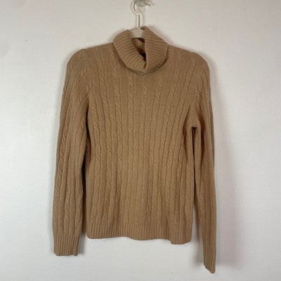 J Crew Cable Knit Turtleneck Sweater M Merino Wool Angora Rabbit Hair ...