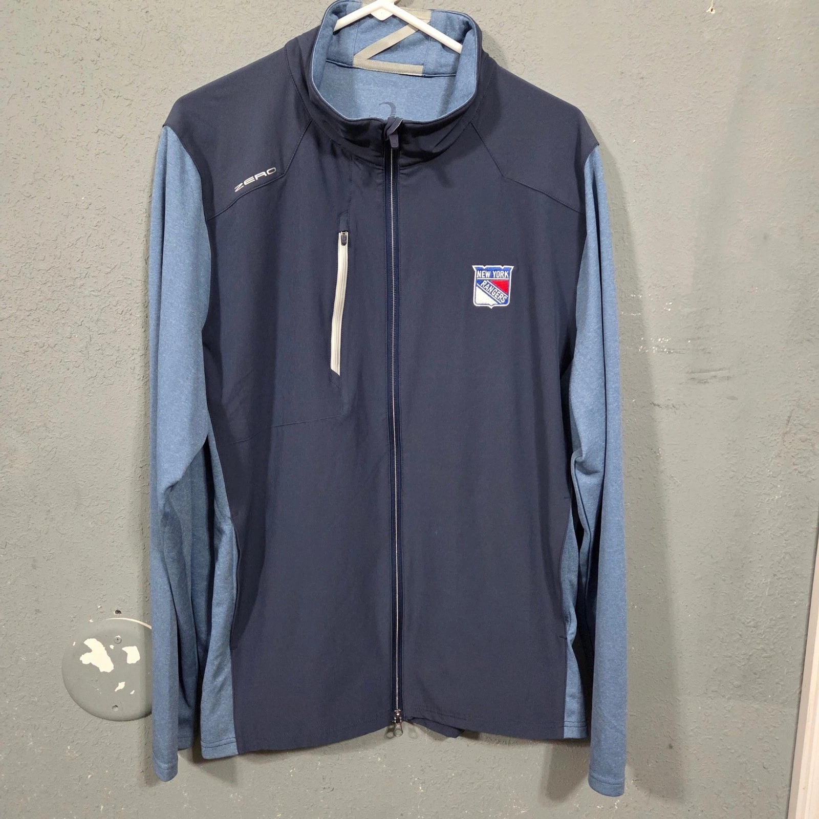 Zero Restriction Mens New York Rangers Full Zip Jacket XL NHL Golf z710