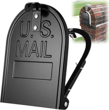 Mailbox Door Replacement Kit for Standard Brick Mailbox - 6.25" x 8" Black