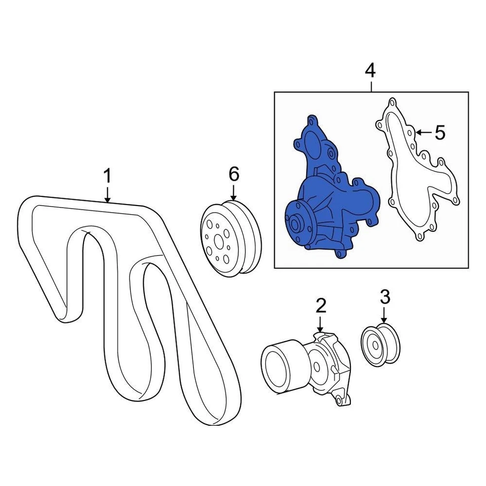 For Toyota Tundra 2010-2019 Toyota 1610009525 Engine Water Pump Foto 2 de 3