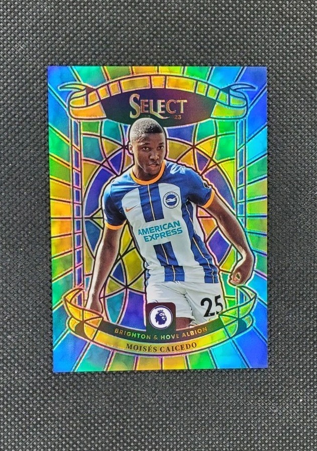 2022-23 Select EPL Moises Caicedo Stained Glass SSP Case Hit