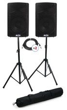 Alto Professional TX408 350-watt 8-inch Powered Speaker Pair with Stands and