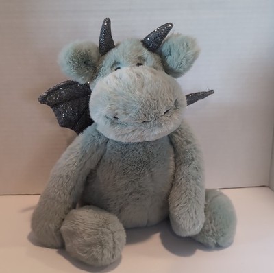 MON AMI Dragon Plush Medium Light Blue Sparkly Wings Washable 2022