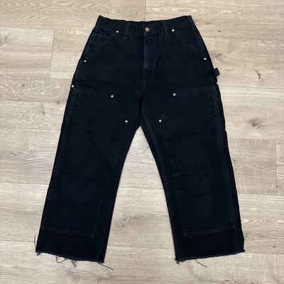 Vintage Made in USA Black Carhartt Chopped Double Knee Pants Size
