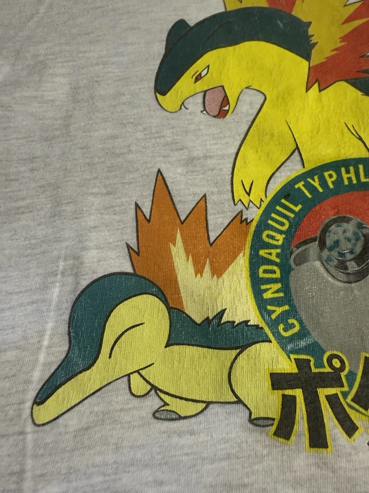 Camiseta Vintage Pokemon Cyndaquil Evolution Juvenil Grande 2000 Foto 3 de 4
