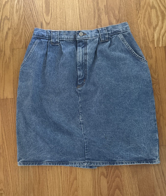 Vivaldi Jeanswear Vtg Women's Size 14 Denim Skirt Blue Straight Pencil (B1)