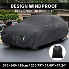 Waterproof Sedan Car Cover for Sedan Length Up to 177 Inch Sedan W/ LS Zipper