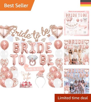 Bride to Be Party Dekoration - 66 Stück Roségold JGA Frauen Accessoires mit B...
