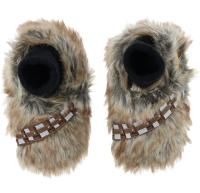 Star Wars Chewbacca Slippers House Shoes Brown Faux Fur Toddler Sizes
