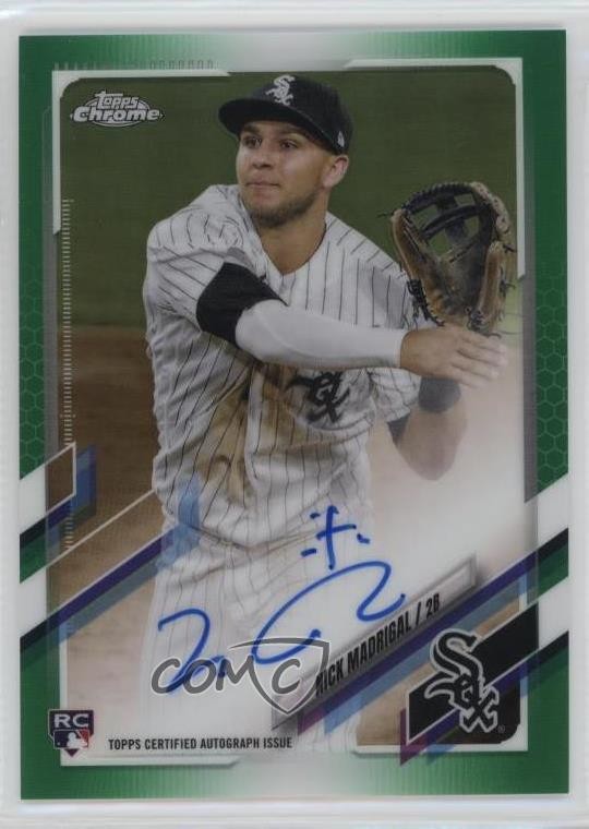 2021 Topps Chrome Rookie Green Refractor /99 Nick Madrigal #RA-NM Auto 05gv