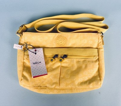 Kipling Alvar Crossbody Bag Yellow Floral Nylon NWT New With Tags Macy s