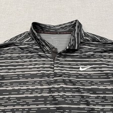 Tiger Woods Collection Polo Shirt Mens XL Black Nike Drifit ADV Snap Golf