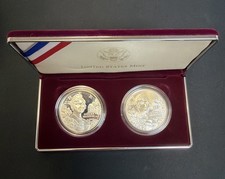1999 US Mint Dolley Madison Silver Dollar 2-Coin Set Proof & Unc. %90 Silver #48