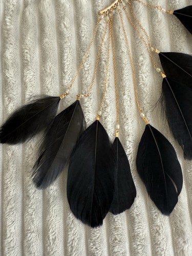 Pendiente pluma negro - Imagen 5 de 8
