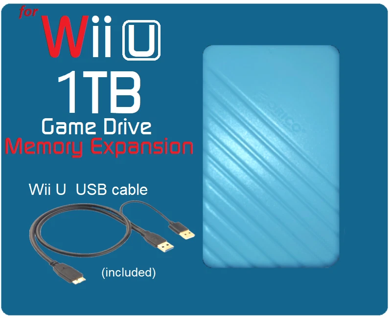 1TB External USB 3.0 Portable Hard Drive for Nintendo Wii U Store Hundreds of Ga - Image 2 of 4