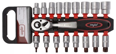 MJW Steckschlüsselsatz 1/2'' Sechskant- und SPLINE-Ratschenschlüssel aus Sta