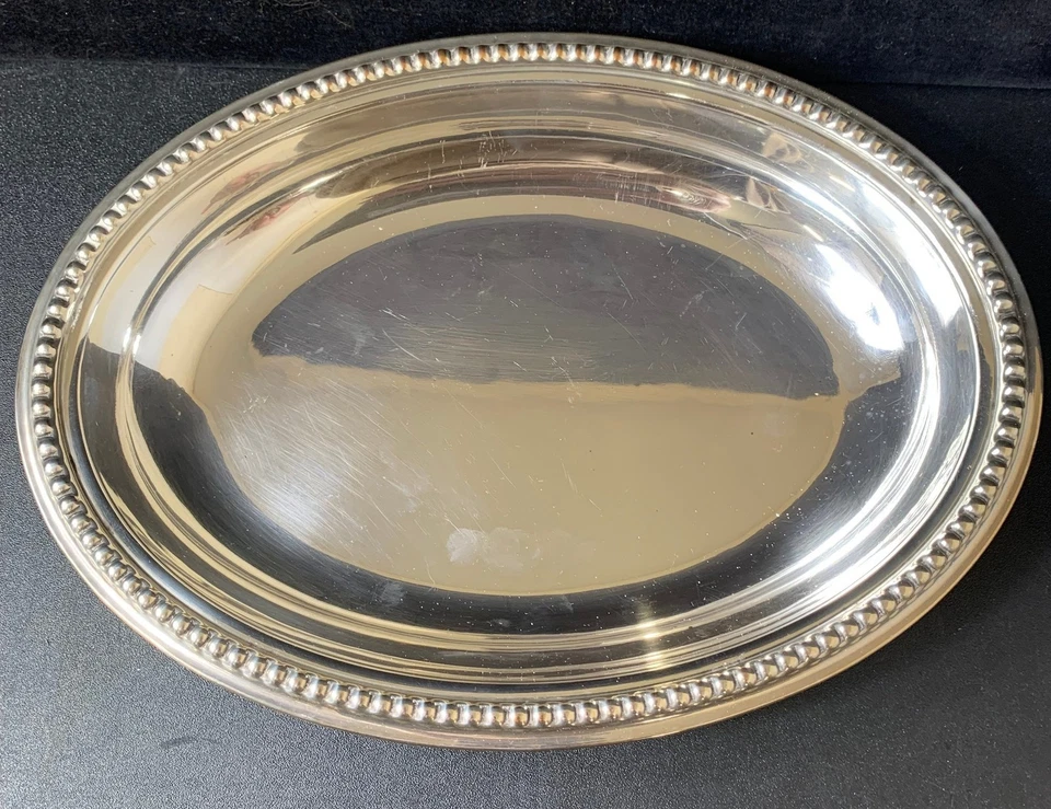 Vintage Silver Plated Oval Serving Dish with Lid and Handle - #1008 - Image 4 of 4