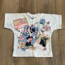 Vintage 90s Disney Mickey Minnie Mouse In Pairs Graphic Print T Shirt Kids 2T