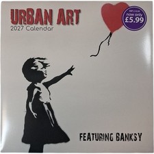2027 Calendar Urban Art 16-Month Wall Banksy Artworks Monthly Pictures - New