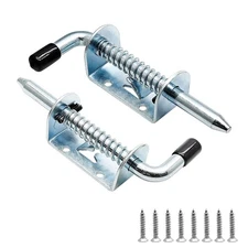 2 Pack Spring Loaded Latch Pin Heavy Duty Barrel Bolt Lock for Door Shed Gate