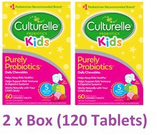 2 x Boxes Culturelle Kids Probiotic, 120 Chewable Tablet 60 Each BOX
