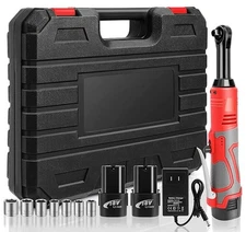 18V Cordless Ratchet Wrench, 3/8" Wrenches Set 45 ft-lbs 400RPM Power, Extend...