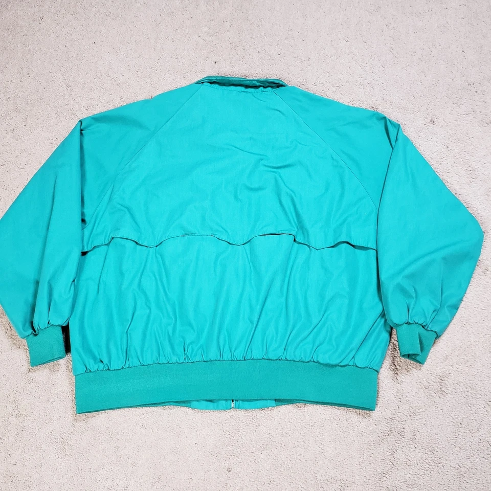 Chaqueta Harrington De Colección Para Hombres 2XL GRANDE 2XB Verde Saddlebred Años 90 Correa para la Mentón Cremallera Foto 4 de 4