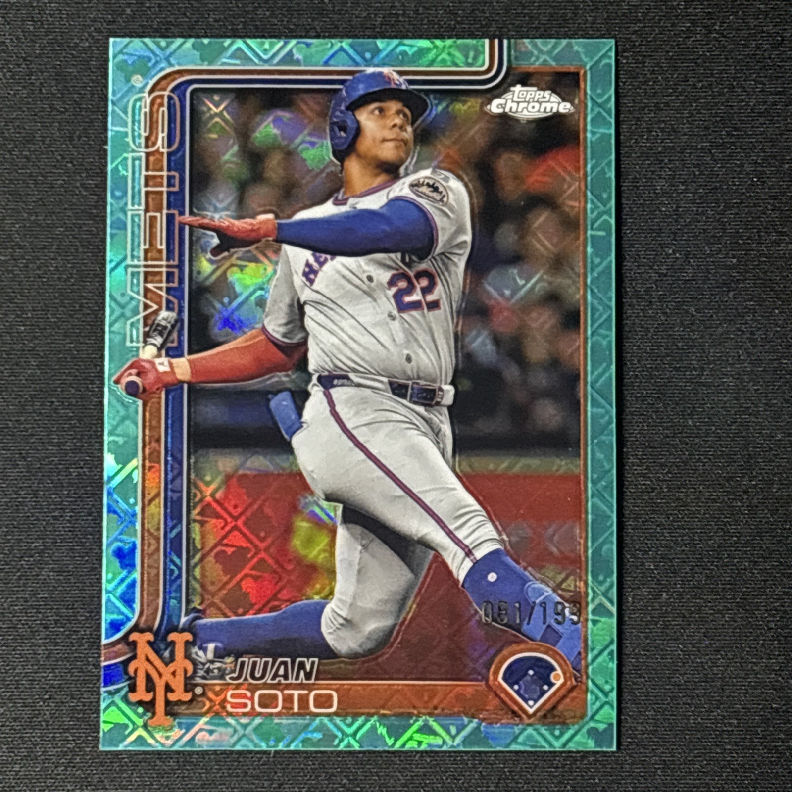 2025 Topps Chrome Logofractor Juan Soto /199 Aqua #200