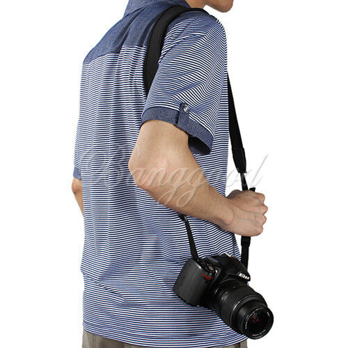 Cinghia collo elastica regolata in neoprene Nikon Canon Sony Pentax tutte le fotocamere reflex dslr - Foto 1 di 8