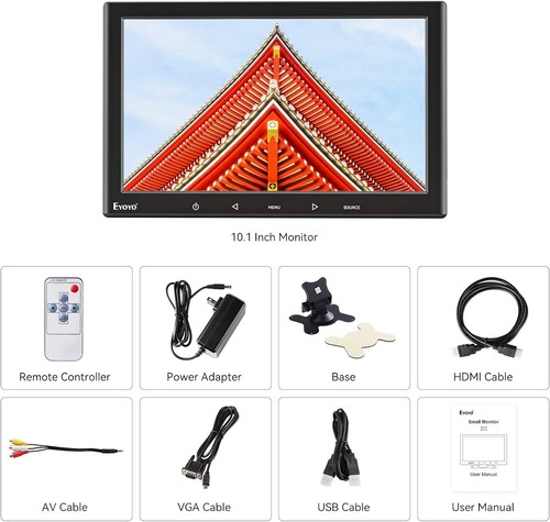 Eyoyo 7zoll 16:9 IPS Portable Display HDMI VGA AV BNC Kleine Gaming CCTV Monitor - Picture 24 of 27