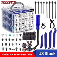 1000Pcs Car Retainer Clips Auto Fasteners Push Trim Clips Pin Rivet Bumper Kit
