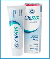 CloSYS Fluoride Free Toothpaste, Travel Size, Gentle Mint, TSA Compliant, 3.4oz*