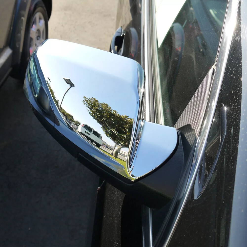 Chrome Mirror Overlay Covers For 2010-2017 Chevy Equinox & GMC Terrain - Stick On Style