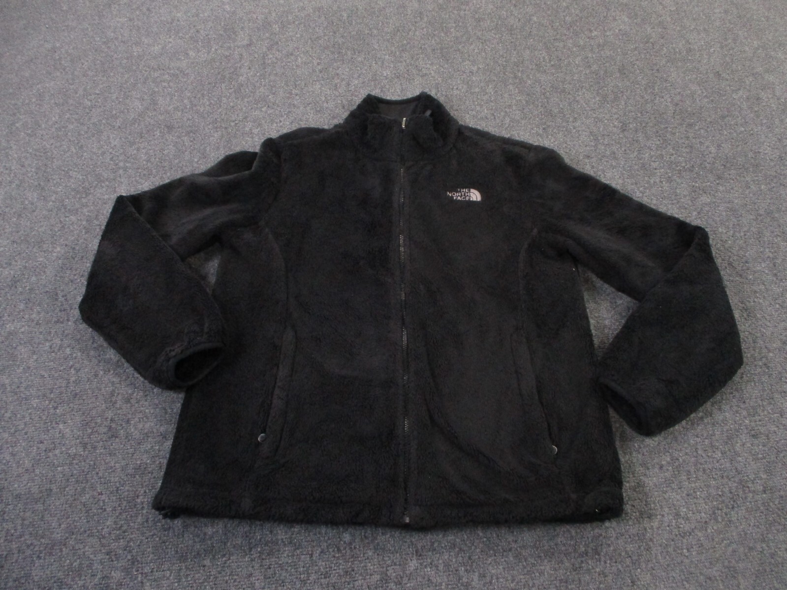 The North Face Women's L Black Osito Fleece Jacket with Logo - Casual Fuzzy Coat  