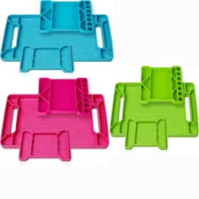 DURATECH Flexible Tool Tray Silicone Tool Holder Blue/Pink/Green 3pack Durable