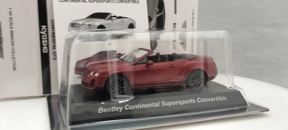 KYOSHO 1/64 Bentley Continental Supersports Convertible Rojo Diecast Car Japón Foto 2 de 4