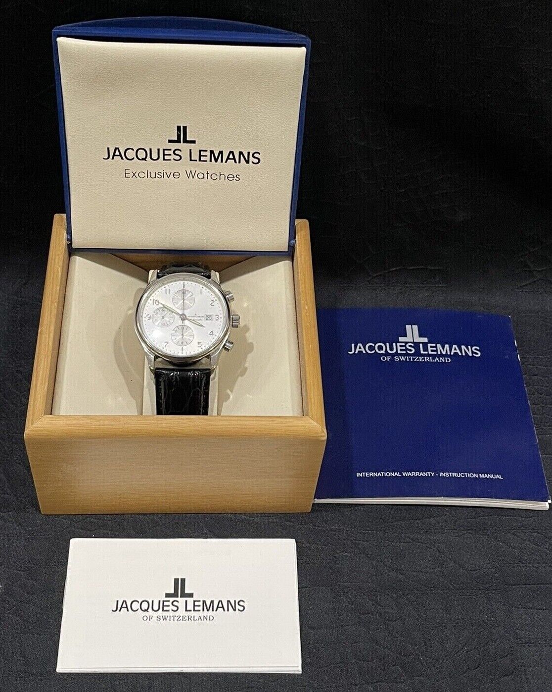 MINT Jacques Lemans 1-1170C Automatic Watch | Men\'s Date & Box eBay Papers Chronograph