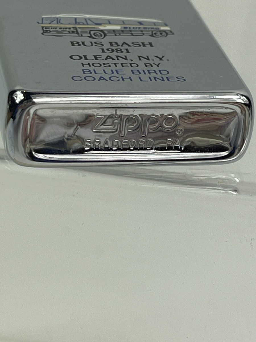 ZIPPO Lighter Bus Bash Olean NY Bluebird Coach Lines Vintage