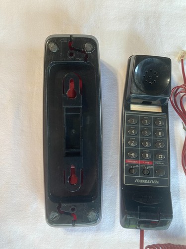 Vintage Soundesign 7027 Burgundy Red Trimline Style Corded Phone - Picture 4 of 5